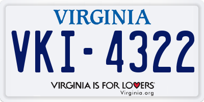 VA license plate VKI4322