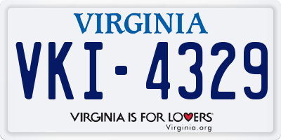 VA license plate VKI4329