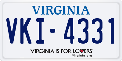 VA license plate VKI4331