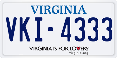 VA license plate VKI4333