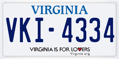 VA license plate VKI4334