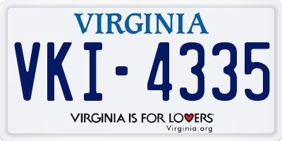 VA license plate VKI4335