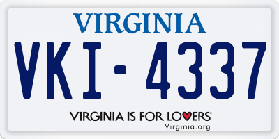 VA license plate VKI4337