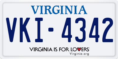 VA license plate VKI4342