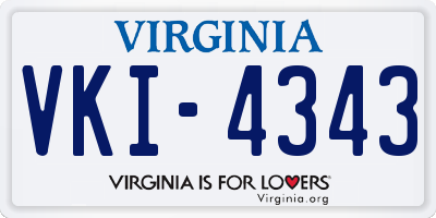 VA license plate VKI4343