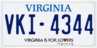 VA license plate VKI4344