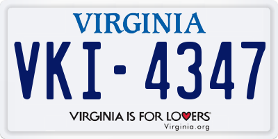 VA license plate VKI4347