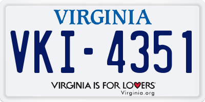 VA license plate VKI4351