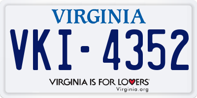 VA license plate VKI4352