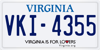 VA license plate VKI4355