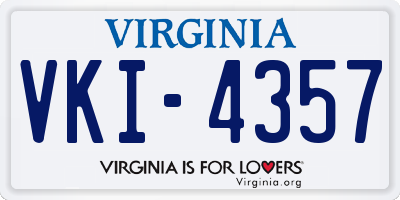 VA license plate VKI4357