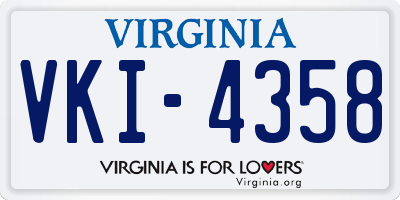 VA license plate VKI4358