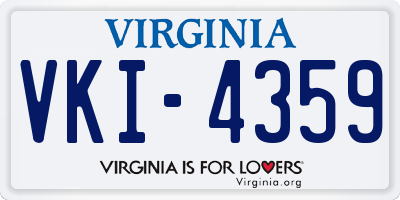 VA license plate VKI4359