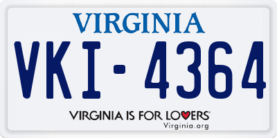 VA license plate VKI4364