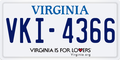 VA license plate VKI4366