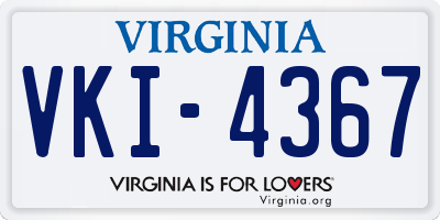 VA license plate VKI4367