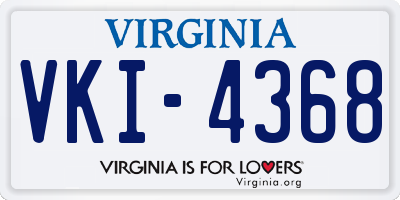 VA license plate VKI4368
