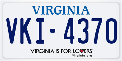 VA license plate VKI4370