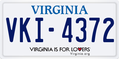 VA license plate VKI4372