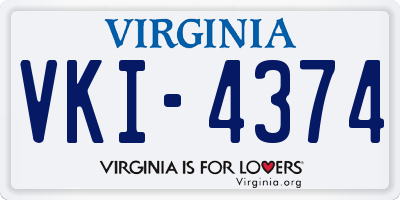 VA license plate VKI4374