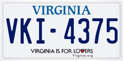 VA license plate VKI4375