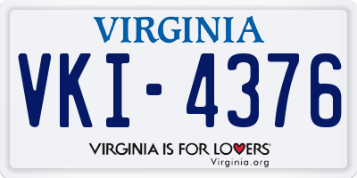 VA license plate VKI4376