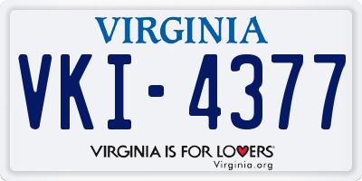 VA license plate VKI4377