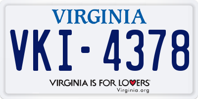 VA license plate VKI4378