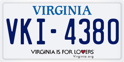 VA license plate VKI4380