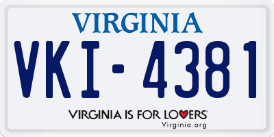 VA license plate VKI4381