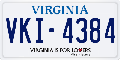 VA license plate VKI4384