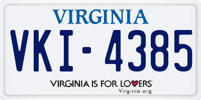 VA license plate VKI4385
