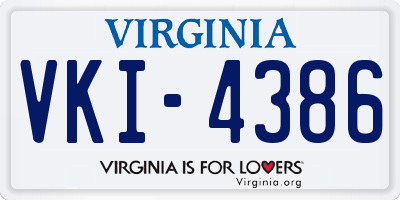VA license plate VKI4386