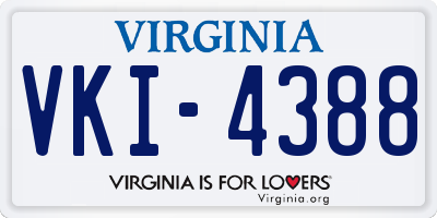 VA license plate VKI4388