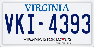 VA license plate VKI4393