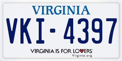 VA license plate VKI4397