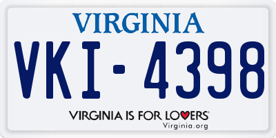 VA license plate VKI4398