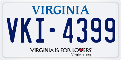 VA license plate VKI4399