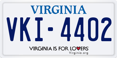 VA license plate VKI4402