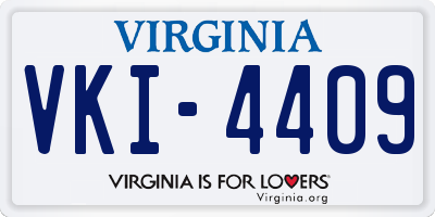 VA license plate VKI4409