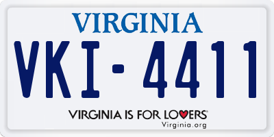 VA license plate VKI4411