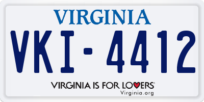 VA license plate VKI4412