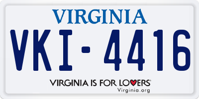 VA license plate VKI4416