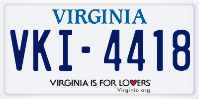VA license plate VKI4418
