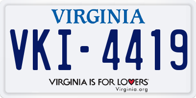VA license plate VKI4419