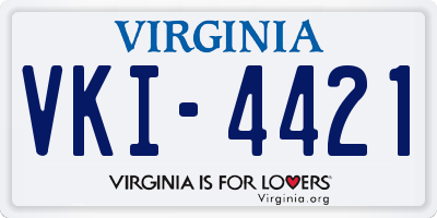 VA license plate VKI4421