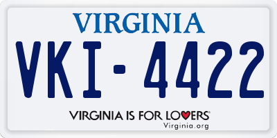 VA license plate VKI4422
