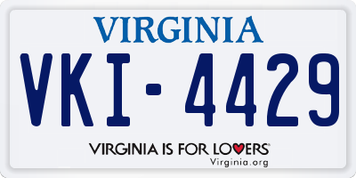 VA license plate VKI4429