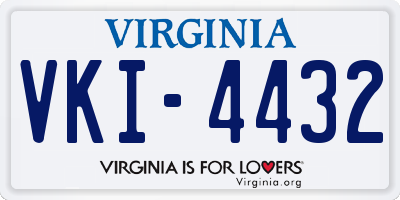 VA license plate VKI4432