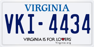 VA license plate VKI4434